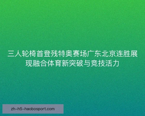 三人轮椅首登残特奥赛场广东北京连胜展现融合体育新突破与竞技活力